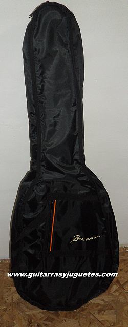 funda de color negro con vivo naranja para mandolina de Paracho